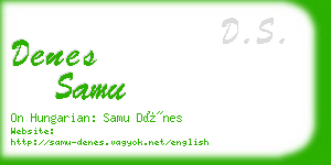 denes samu business card